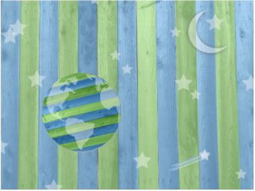 Wood inlay depicting the earth and moon for infant STEAM at our Fort Myers daycare.Picture